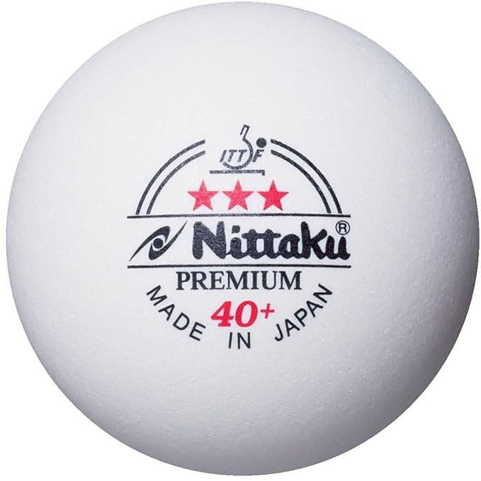 NITTAKU Premium 3 Star 40+ Plastic Table Tennis Ball, (White) | Kibi Sports Nittaku