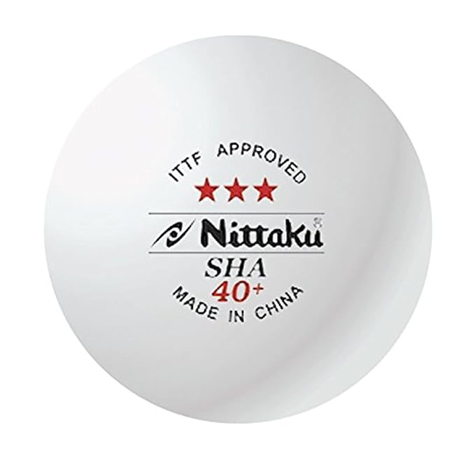Nittaku 3-Star Sha 40+ (Pack of 6) Plastic Table Tennis Ball, (White) | Kibi Sports Nittaku