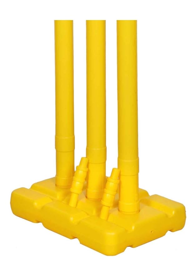 Rmax Plastic Cricket Stumps Set (3 Stumps + 2 Bails + 1 Stand) | Kibi Sports Belco