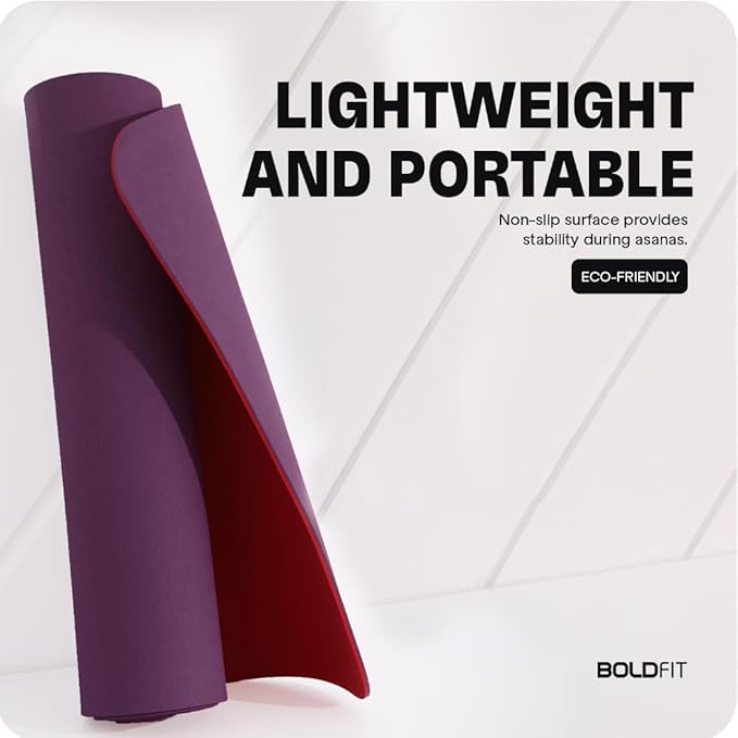 Boldfit Body Alignment Yoga Mat PU Material 6mm Thick Gym Mats | Kibi Sports