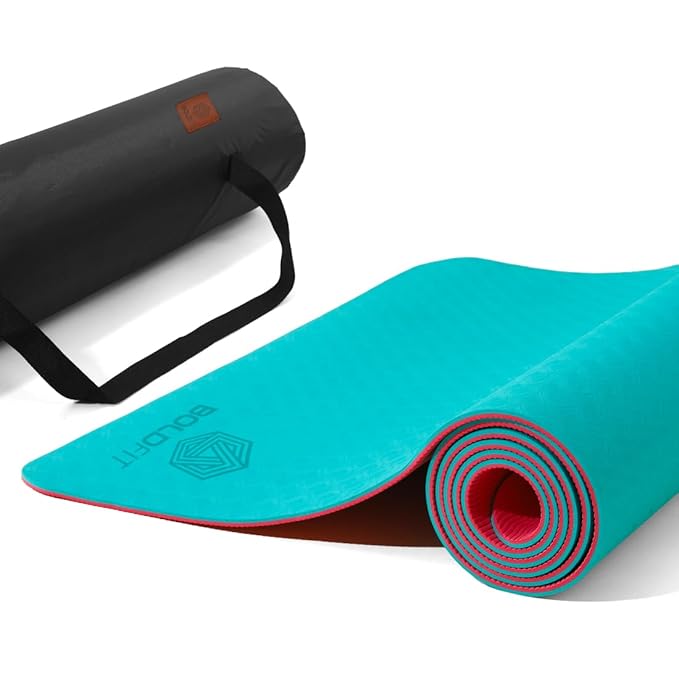 Boldfit Body Alignment Yoga Mat PU Material 6mm Thick Gym Mats | Kibi Sports Boldfit