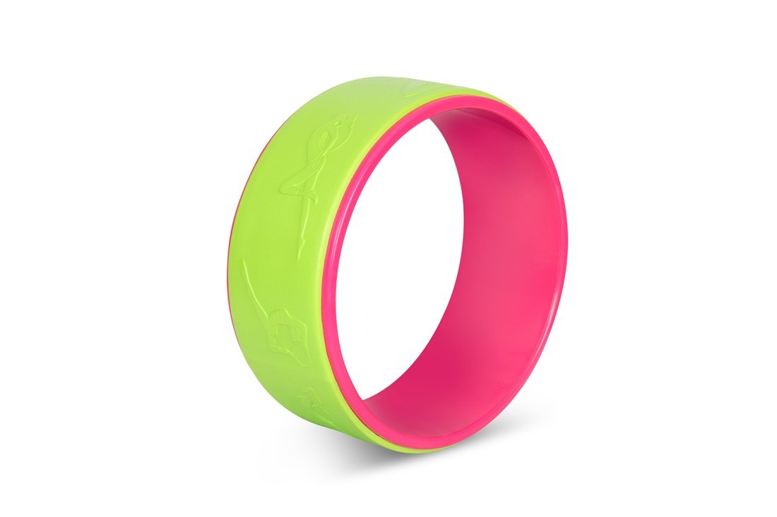 Vector X Yoga Wheel Imported Yoga Wheel Yoga Circle Roller for Stretching and Improving Backbends, Body Posture (Green-Pink)