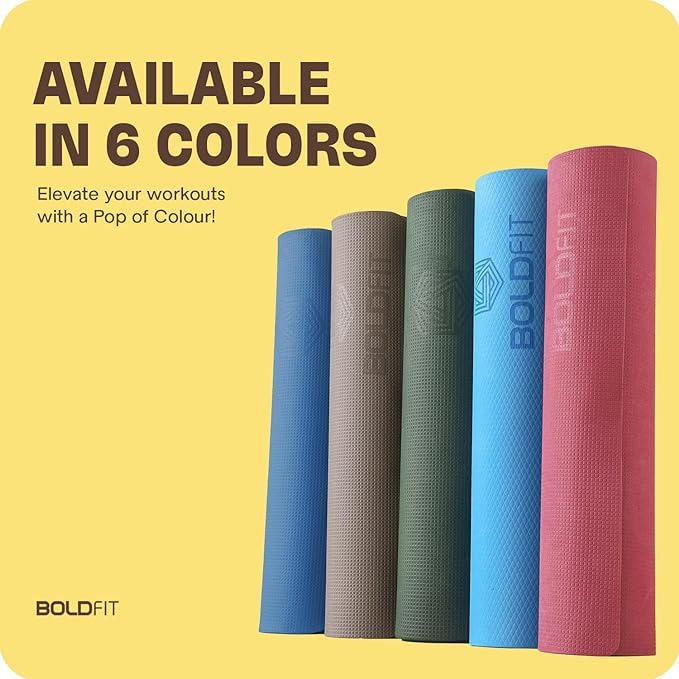 Boldfit Yoga Mat 4 mm & 6 mm Gym Mats - Green Pack Of 3 | Kibi Sports Boldfit