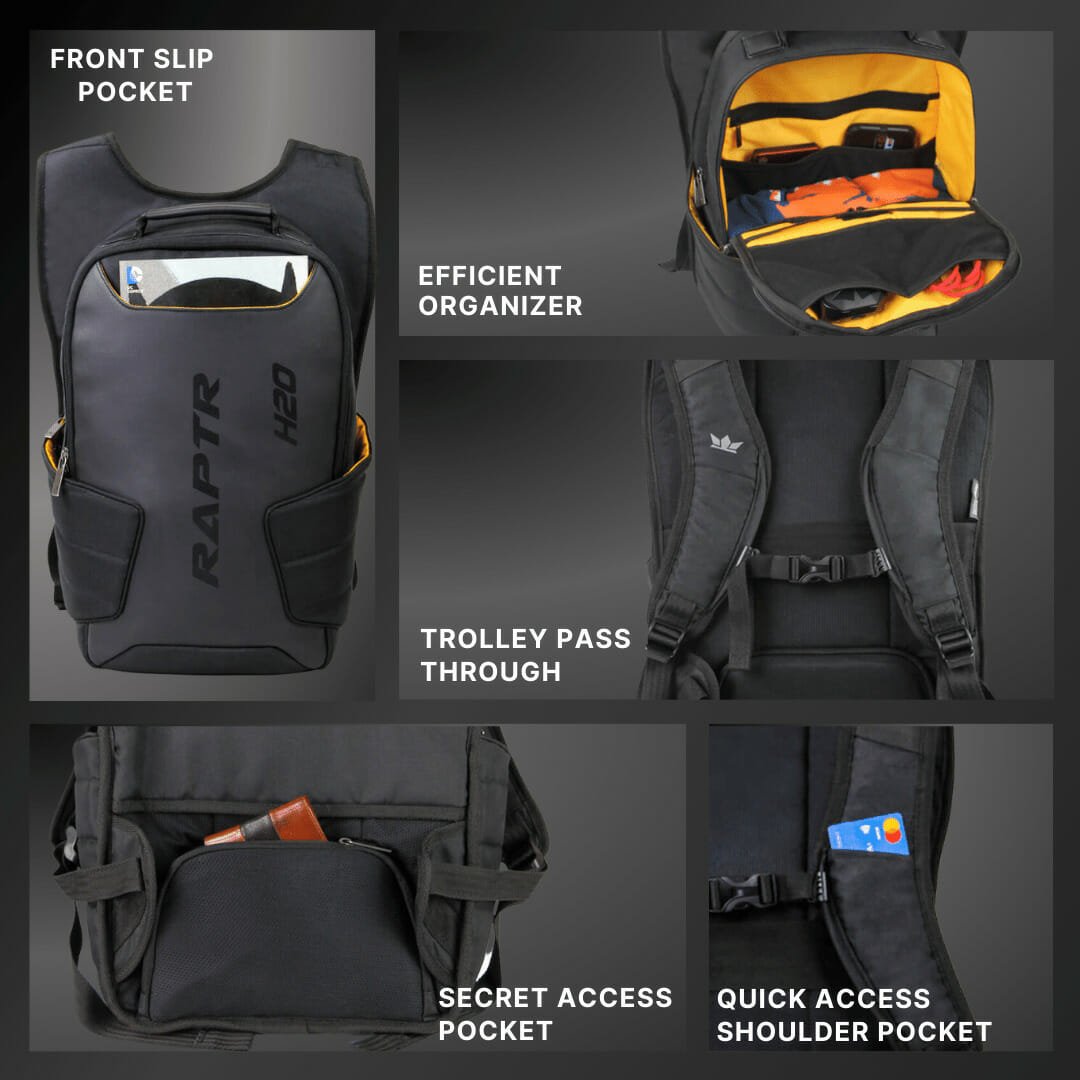 RAPTR H2O - 15 ltrs - Rider laptop backpack (15.6 inch laptops) (compatible with upto 2L hydration packs)