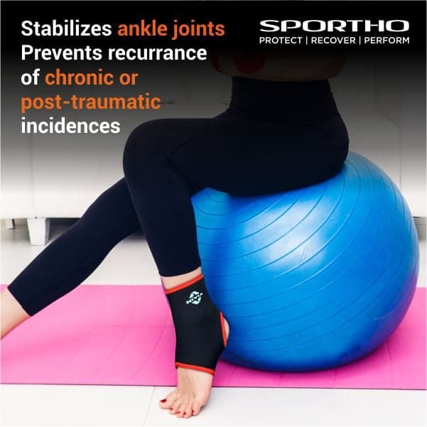 NIVIA Ankle Support Slip in , Ankle Sleeves, Braces or Wraps , For Stability & Joint Support Available in S | M | L & Black / Red Color , Used for All kind of impact Sports