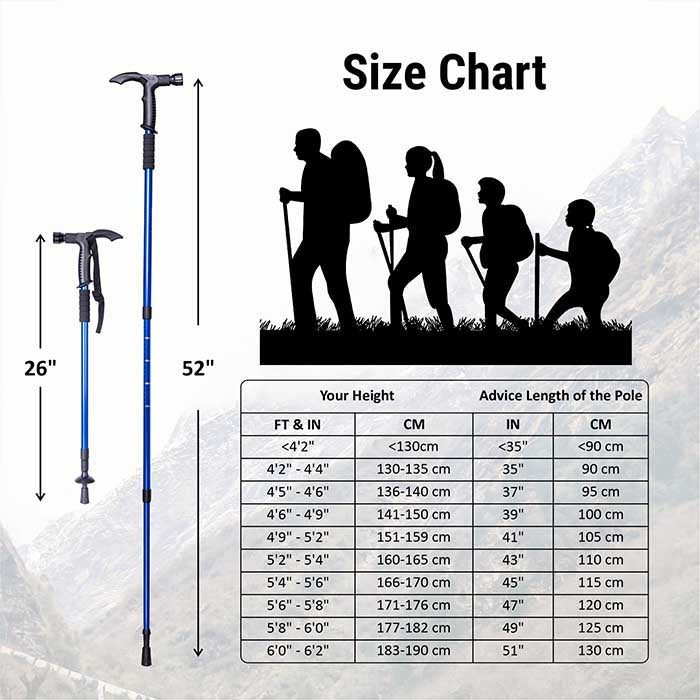 Vector X Trekking Poles Shock Absorbing Adjustable Hiking or Walking Sticks for Hiking Collapsible Strong,Lightweight Walking Pole, All Terrain Accessories and Carry Bag