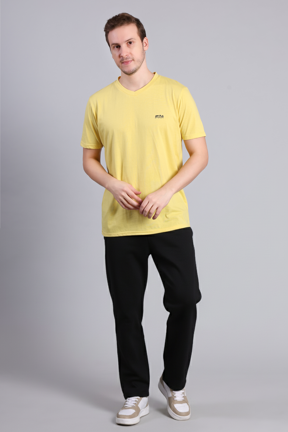 STAG GLOBAL Nova Premium 100% Cotton V-Neck T-Shirt | Perfect for All Occasions
