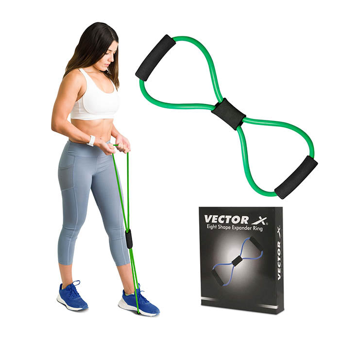 Vector X Resistance Bands, Figure 8 Exercise Bands Thermoplastic Elastomer Rubber (TPER) Material for Stretching Arms, Chest Expander, Yoga Gym Fitness Pulling Rope|Toning Tube|Gym Exercise for Equipment for Home Workout|Ideal for Men & Women