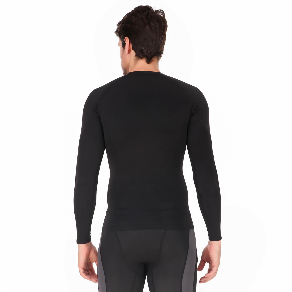 Nylon DC Compression Tshirt Fullsleeves Tights For Men (Black/Dark Grey)
