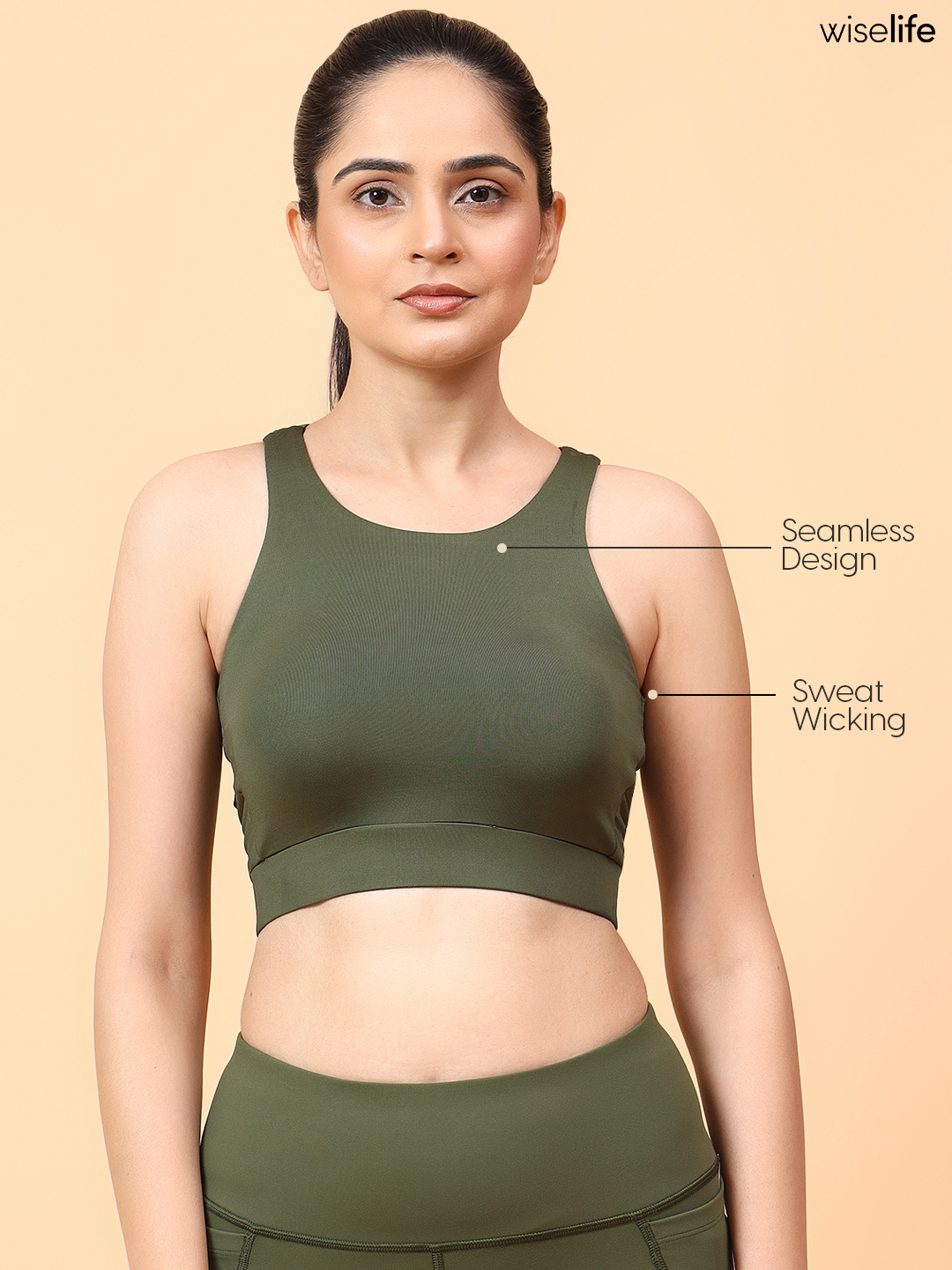 Active Wings Bra (Olive green)