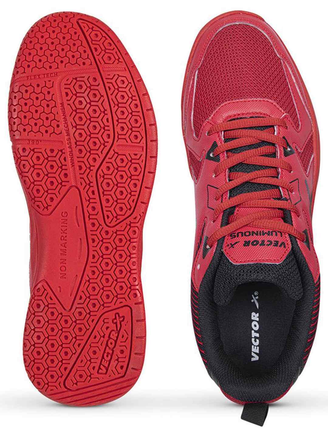 Vector X Luminous Tennis/Badminton Court Shoe, Elegent Design, Rubber Sole, Slip Resistance, Light Weight, EVA Insocks for Comfort