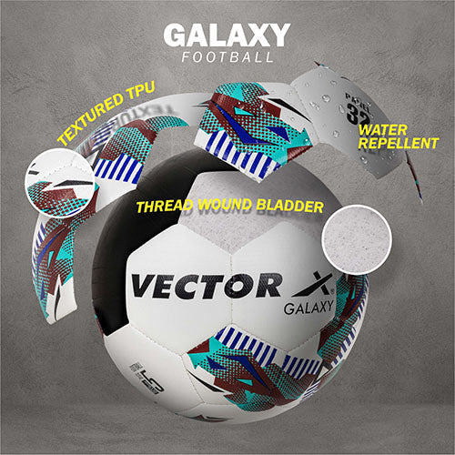 Vector X Galaxy TPU Machine Stitched Football|Training|Match |Sports|Playing |Practice|Indoor Outdoor Soccer Ball|Durable & Water-Resistant ball for Practice Size 5