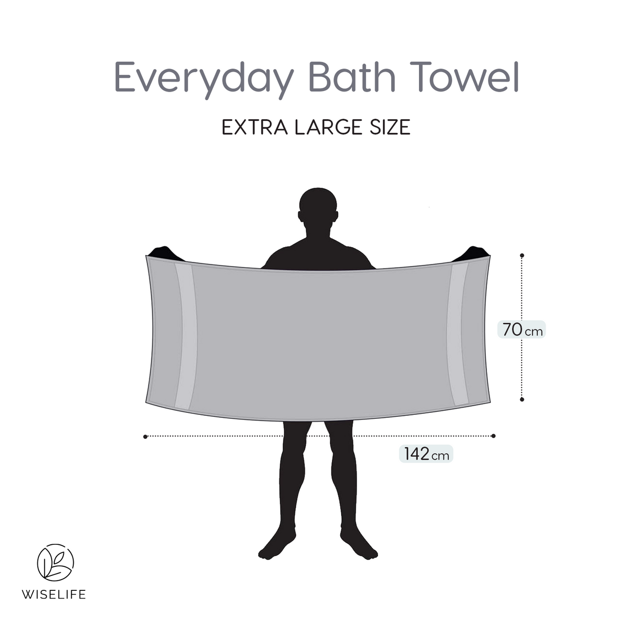 Bath Towel 500 GSM (Grey)