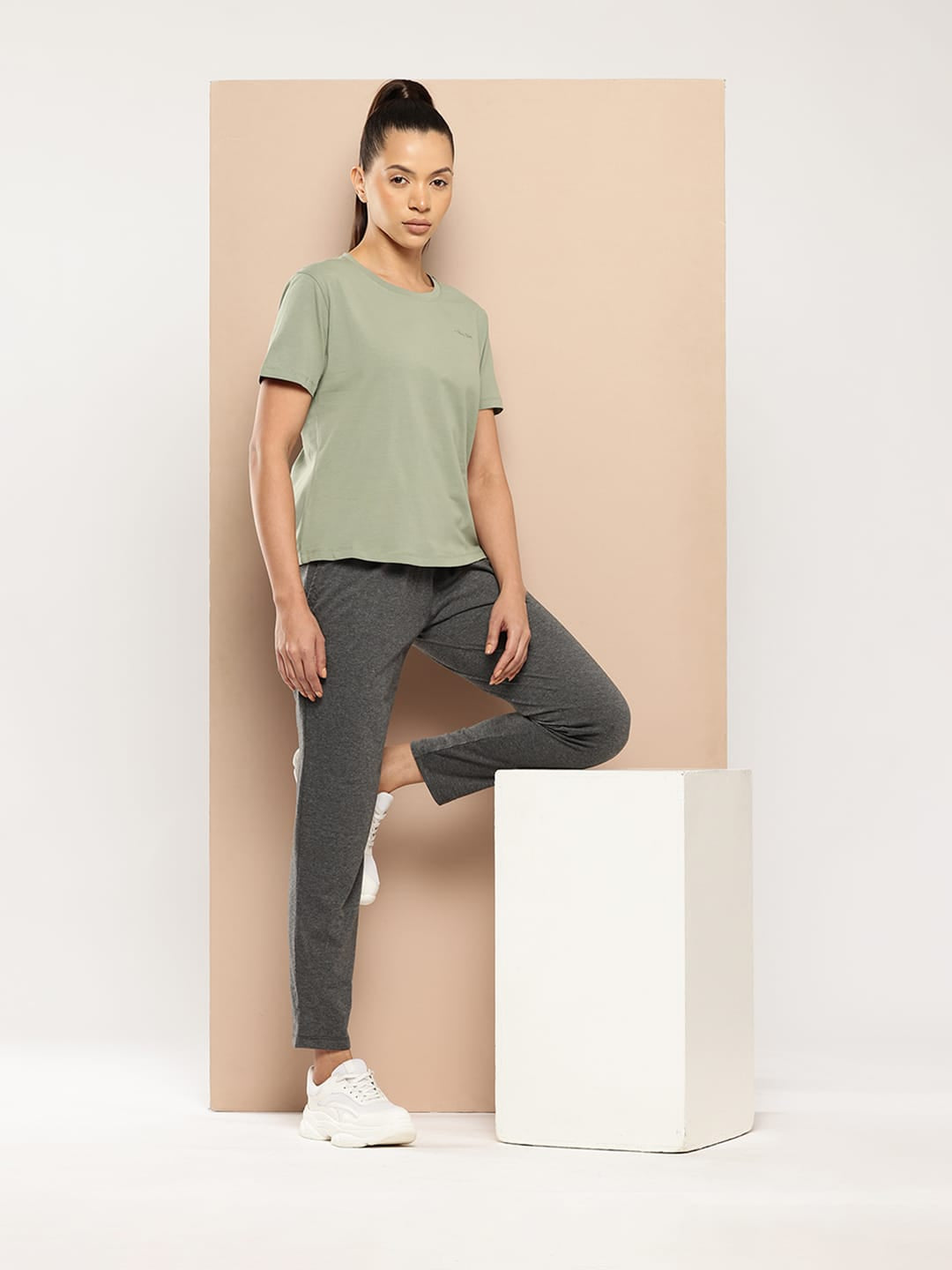 Women's Cotton Lycra Tee Green