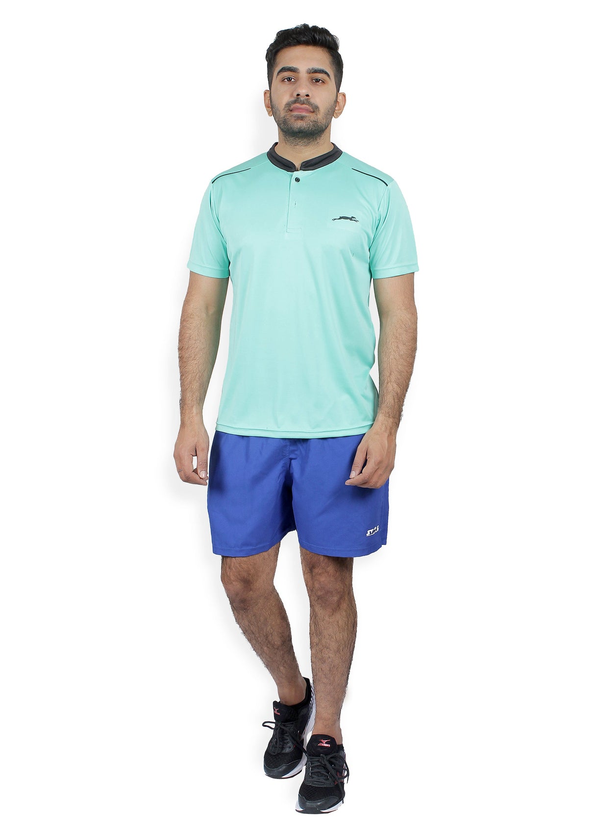 STAG GLOBAL High Neck Men's Athletic Fit T-Shirt | Solid Sportswear for Active & Casual Use