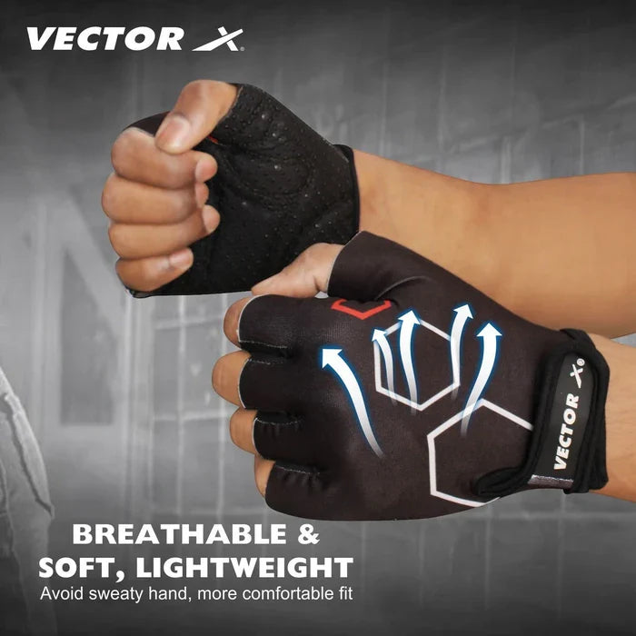 Vector X Blitz Gym Bag Combo for Men ll Gym Bag with Shoe Compartment and, Black Bottle, Black Wristband, Black Gloves ll Gym Bag & Fitness Kit & Gym Bag Combo