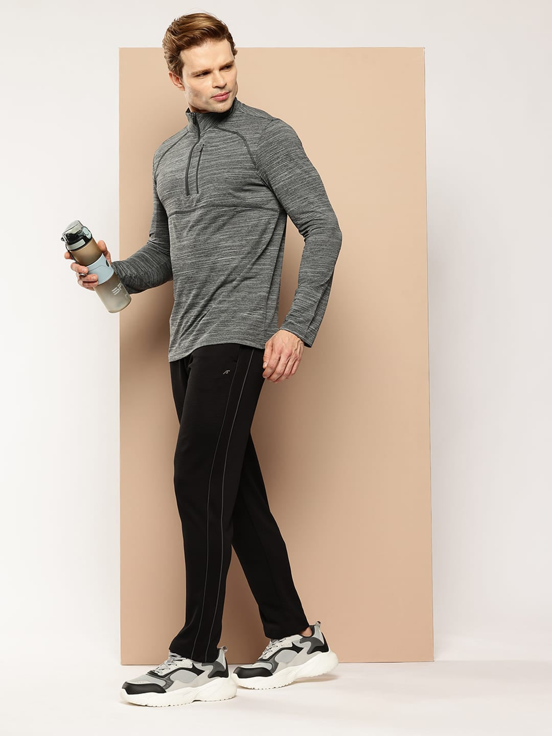 ALCIS MEN SOLID ZIPFLEX TEE