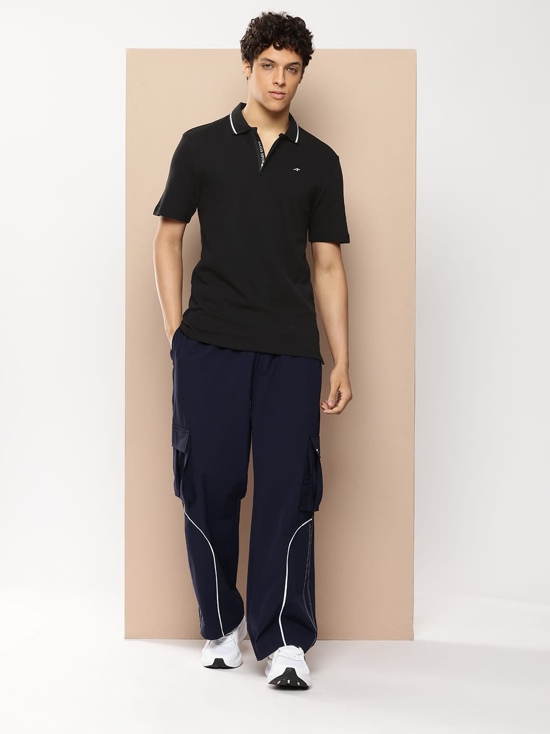 Alcis Men Hidden Zip Polo