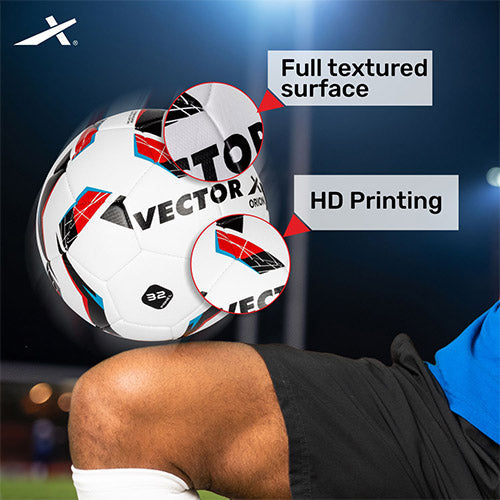 Vector X Orion TPU with SR Bladder Machine Stitched Indoor Outdoor Water-Resistant Football + Pump + Free Air Needle, Suitable for Match and Training Adults 15+ Years Boys Size 5