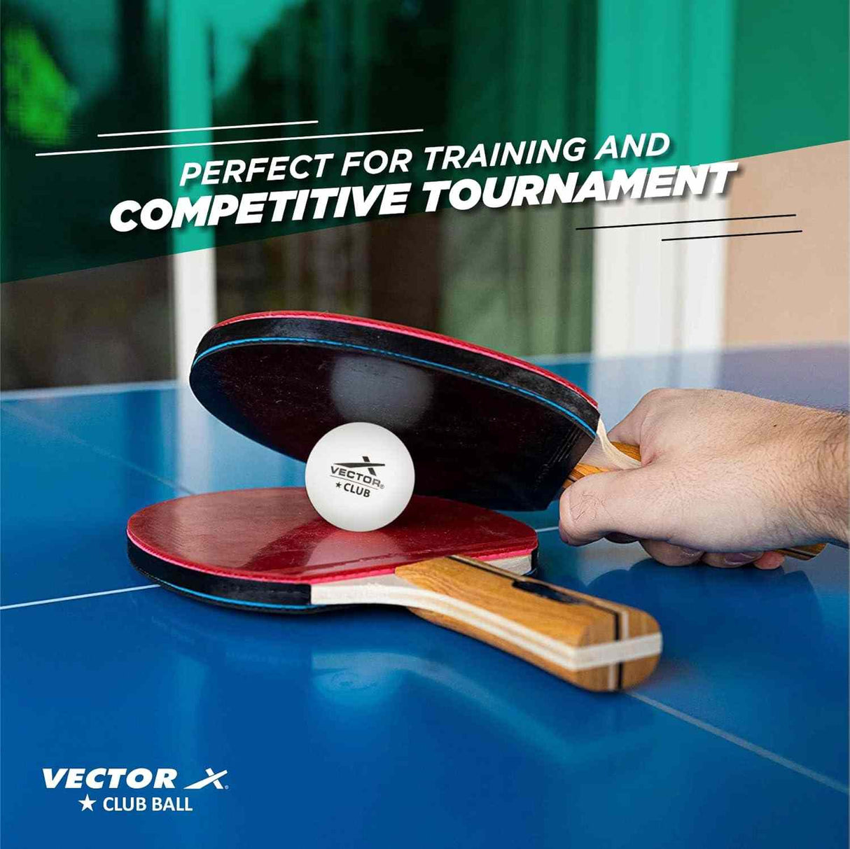 Vector X Club 3 Star Premium ABS Plastic Table Tennis Balls High Performance TT Balls for Professional Matches and Training Ideal for Adults & Kids