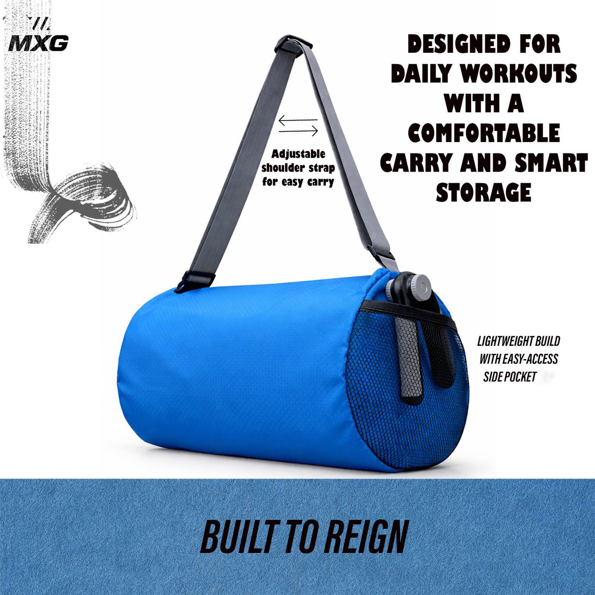 MXG FitGo X 20L Gym Bag for Men & Women | Durable Polyester Duffle Bag for Gym, Workout, Sports & Travel - Image 12 | KIBI SPORTS