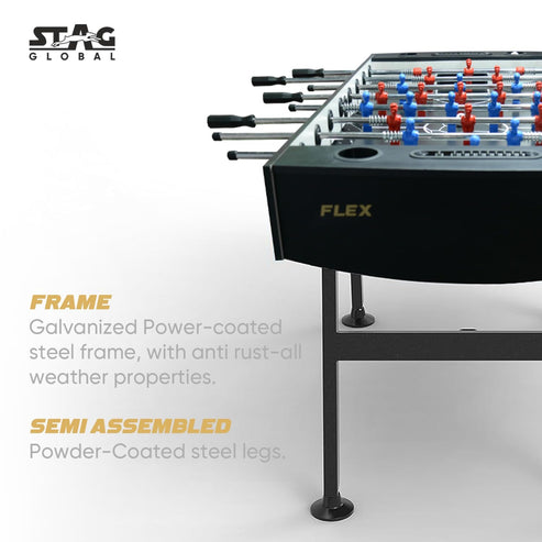Stag Global Foosball Table| Premium Table Soccer for Kids, Adults with Cup Holders| Ideal for Home & Club| KIBI SPORTS