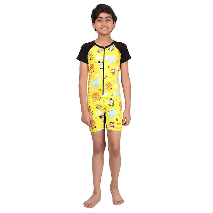 VIVA SWIMMING Half Sleeves Swimwear Suit Costume for Kids For Practicing Swimming, Diving, Cycling, Aerobics