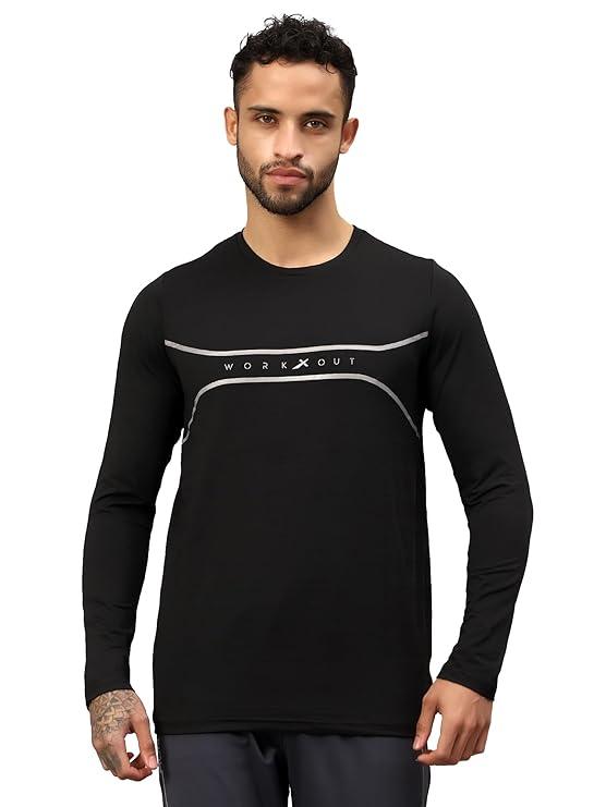 Vector X Mens Full Sleeve Round Neck Jersey/ t-shirt For Fitness Training (Silver, XXL)