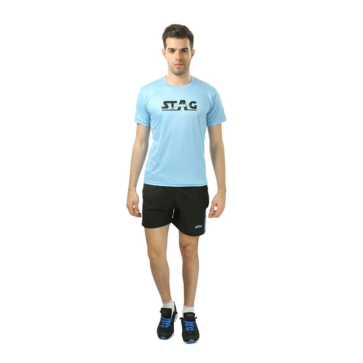 STAG GLOBAL Round Neck Men’s Sports T-Shirt | Breathable, Quick-Dry Activewear