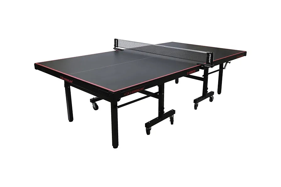 COUGAR Carbon Table Tennis Table Black Top | Thickness 25Mm with Net Set, Table Cover, Features Quick Assembly and Play Back Mode