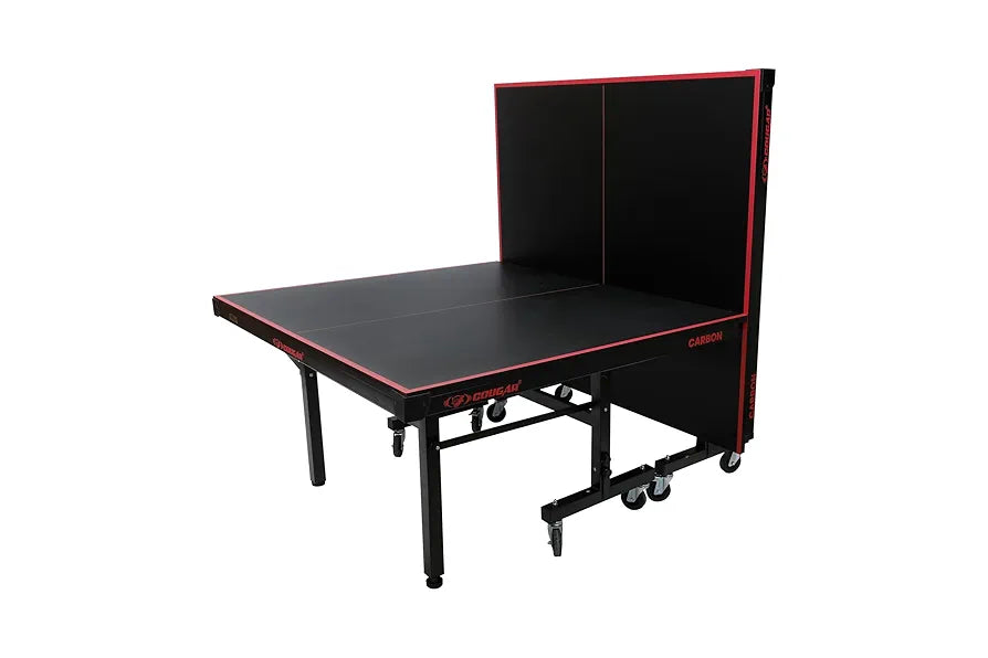 COUGAR Carbon Table Tennis Table Black Top | Thickness 25Mm with Net Set, Table Cover, Features Quick Assembly and Play Back Mode