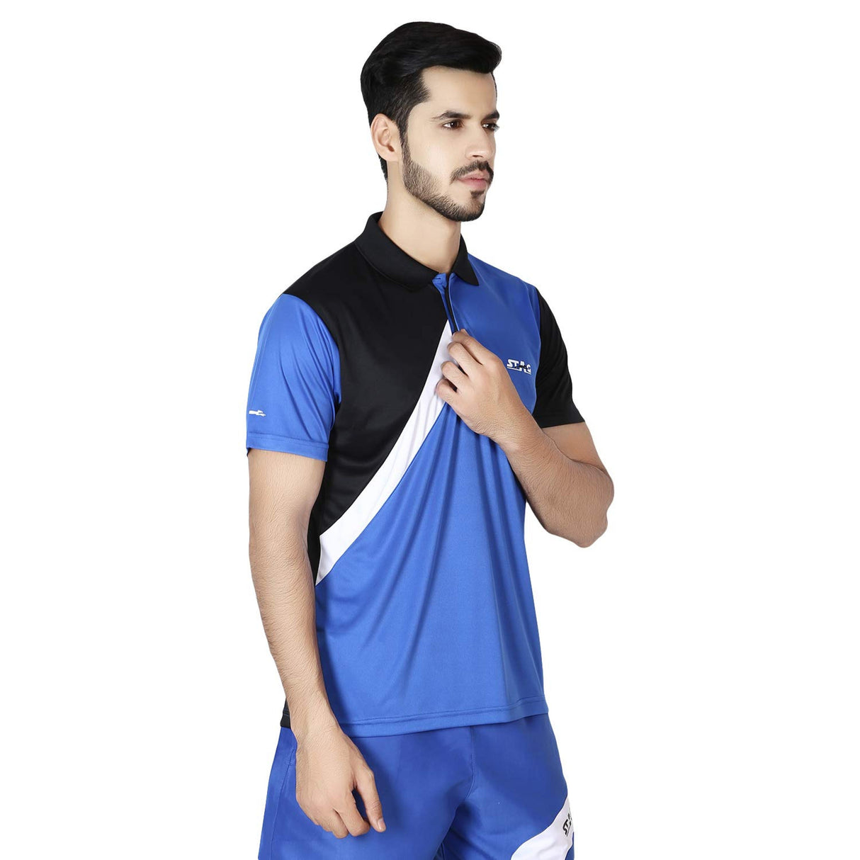 STAG GLOBAL Shell Royal Blue Men's Athletic Fit Polo T-Shirt | Solid Sportswear for Active & Casual Use