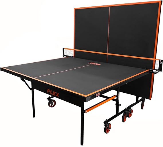 STAG GLOBAL Flex Table Tennis Table Black Top | Thickness 19mm with 2 TT Rackets | 6 Balls | 1 Table Cover & Clamp Net