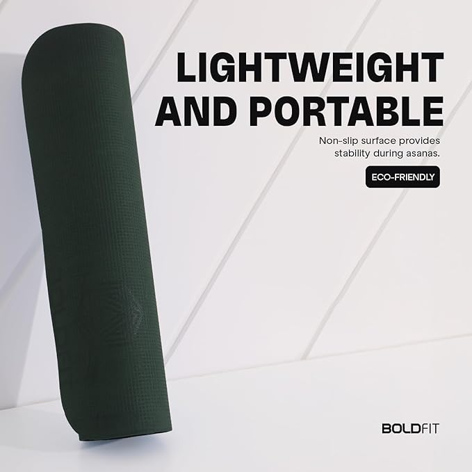 Boldfit Yoga Mat 4 mm & 6 mm Gym Mats - Green Pack Of 3 | Kibi Sports Boldfit