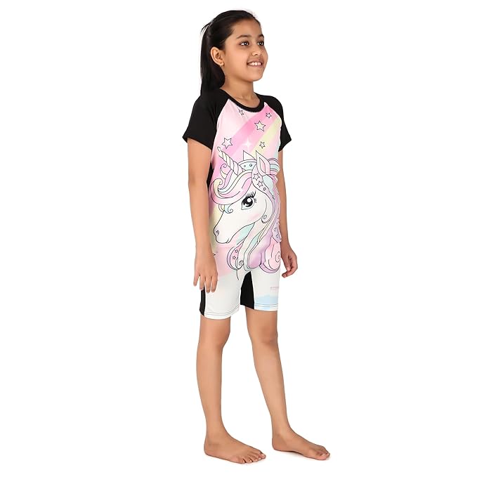 VIVA SWIMMING Half Sleeves Swimwear Suit Costume for Kids For Practicing Swimming, Diving, Cycling, Aerobics