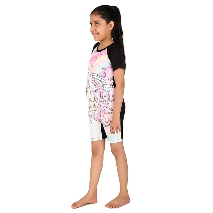 VIVA SWIMMING Half Sleeves Swimwear Suit Costume for Kids For Practicing Swimming, Diving, Cycling, Aerobics