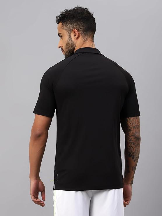 Vector X Mens Printed Polo Collar Neck Stylish Polyester T-Shirts