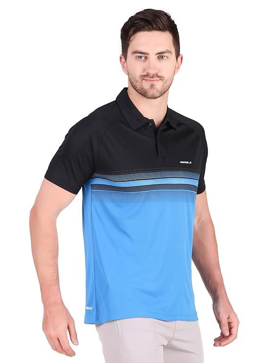 VECTOR X OMT-259 Mens Polo Collar Neck Colourblocked T-Shirt
