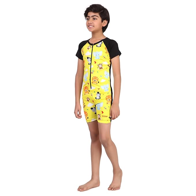 VIVA SWIMMING Half Sleeves Swimwear Suit Costume for Kids For Practicing Swimming, Diving, Cycling, Aerobics