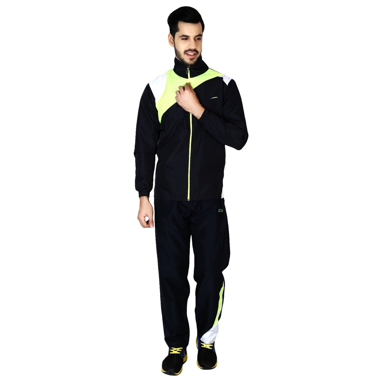 STAG GLOBAL Men's Tracksuit (Model : Platinum/ Navy Blue)