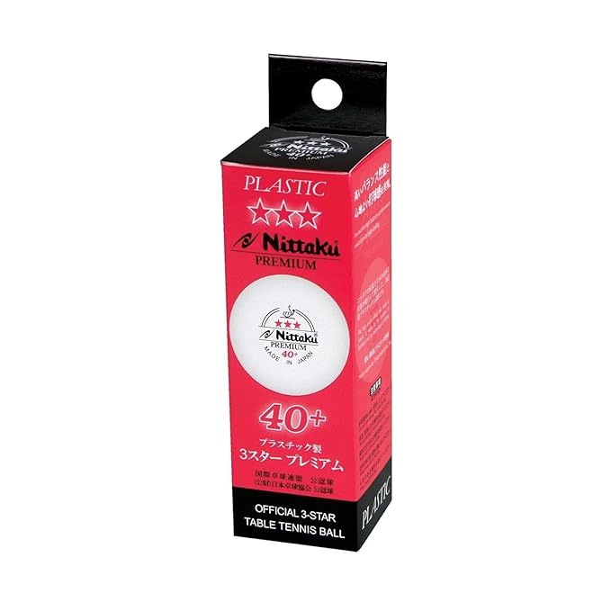 NITTAKU Premium 3 Star 40+ Plastic Table Tennis Ball, (White) | Kibi Sports Nittaku