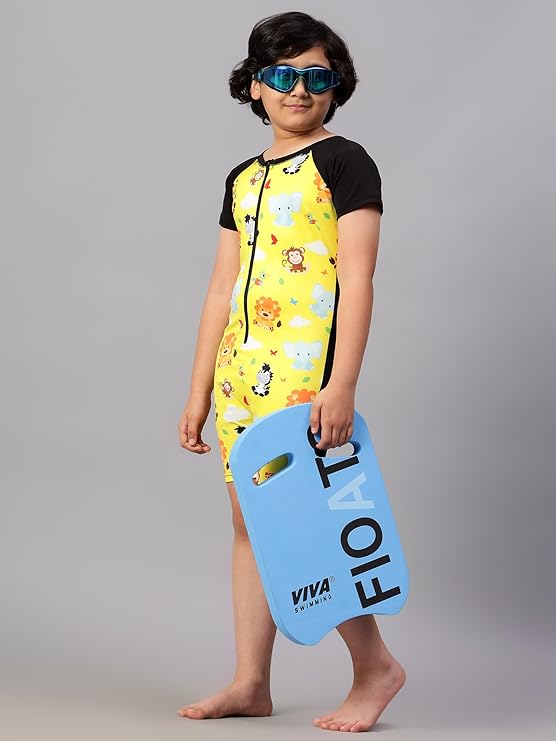 VIVA SWIMMING Half Sleeves Swimwear Suit Costume for Kids For Practicing Swimming, Diving, Cycling, Aerobics