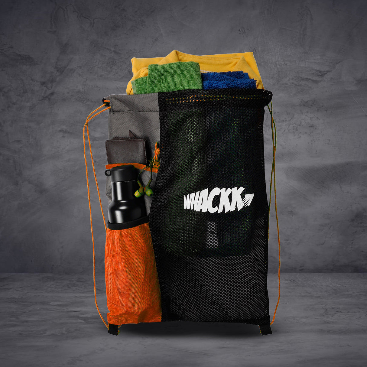 Joss Orange 9L|Sports Bag|Swimming Equipment Bags|Netball Bags|Dry Bags|Drawstring Bag for Shoes & Clothes|Sports Gear|Accessory Pocket |Gym Bag |Tuition Bag|1 Bottle Holder