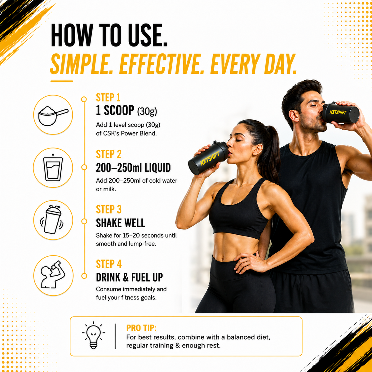 NXTShift All-in-One Whey Protein Blend 26g Protein | 1kg | Complete Formula