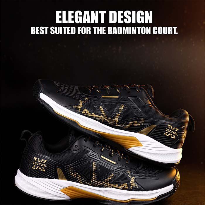Vector X COURT STAR Badminton all Rounder Shoes with Elegant Style Breathable Mesh + TPU Film Upper|Rubber Outsole, Lightweight & Comfort Indoor Sports Shoe for boys men women Adult Youth
