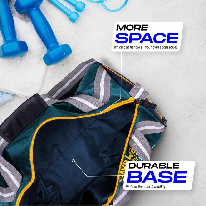 Vector X No Pain Gym Duffel 22L Sports Bag for Men and Women with Shoes Compartment Polyester | Front Utility Pocket |Durable Base | Adjustable Shoulder Strap