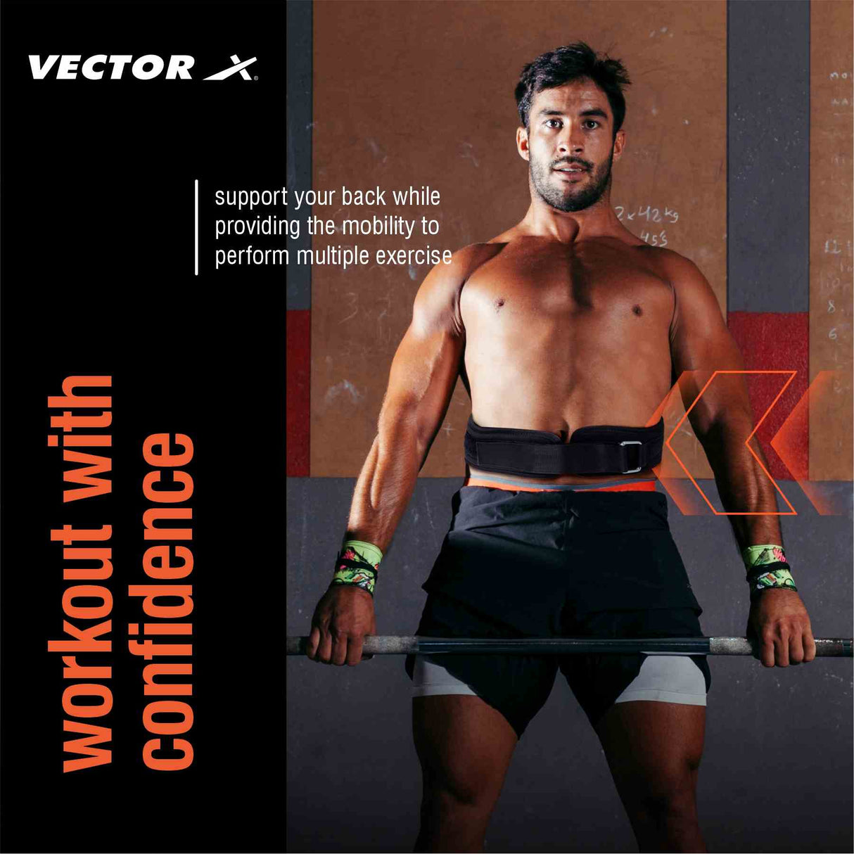 Vector X GB-50 Multi Purpose Weight Lifting Belt for Back Support Comfortable & Durable for Powerlifting, Weightlifting, Gym, Workout - Synthetic Leather for Men and Women