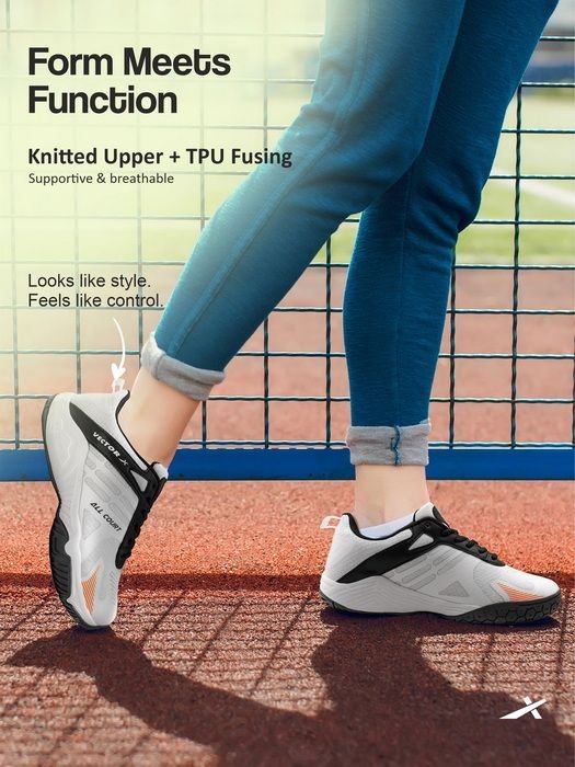 ALL COURT Knitted + TPU Fusing Upper, EVA Midsole, Rubber Sole Footwear sneakers Badminton Shoes For Men