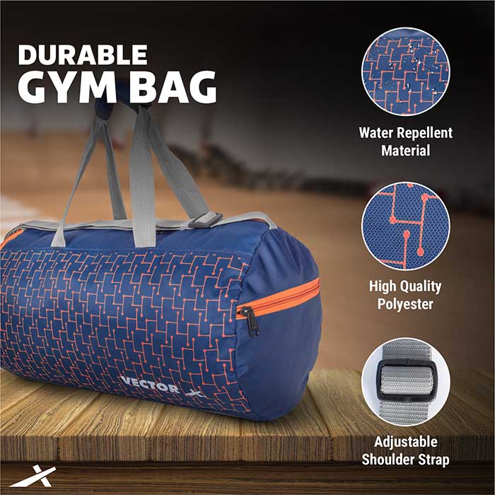 Vector X Vibe 26 LTR Duffle Gym Bag for Men & Women |Adjustable Shoulder Bag |Water Resistant |Sports & Travel Bag with Shoe Compartment & Side Pocket
