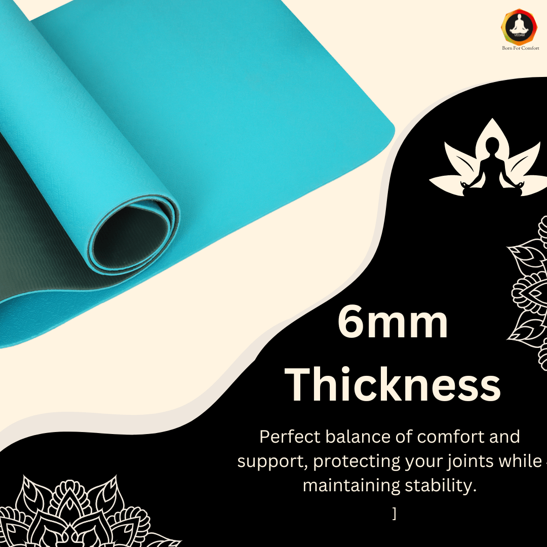Vedam 6mm TPE Material Yoga and Exercise Mat (Blue)